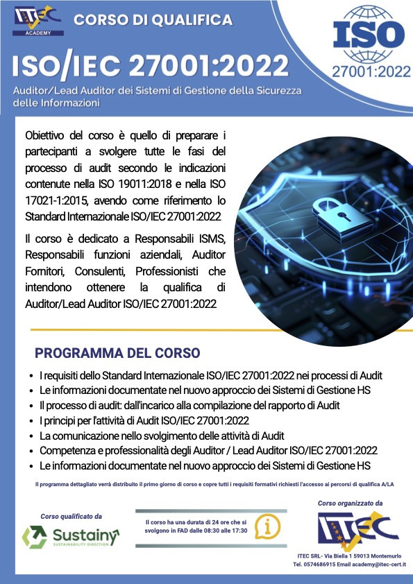 Corso A/LA 27001:2022